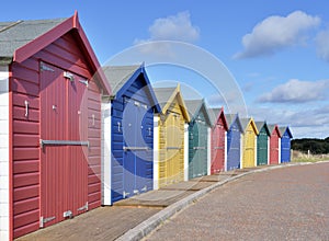 Colored bathing huts