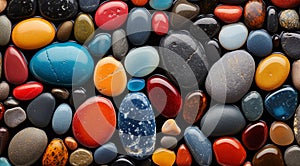 colored beach stones background, small stones wallpaper, colorful pebble background