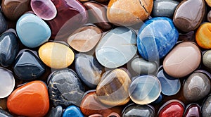 colored beach stones background, small stones wallpaper, colorful pebble background