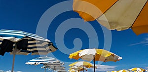 Colored beach umbrella photo