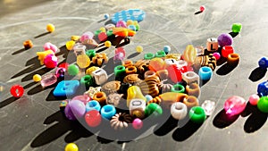 Colored beads for necklaces and bracelets