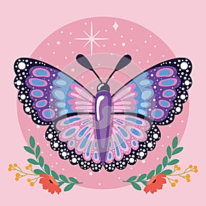 Colored beauty butterfly Cute insect Vector