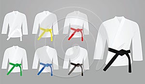 Colored belts with kimono