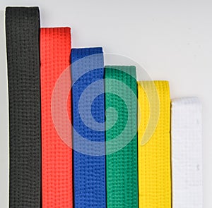 Colored belts in martial arts