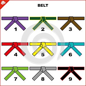 Colored belts for martial arts kimono set, dogi karate,bjj, judo, taekwondo, hapkido, karate photo