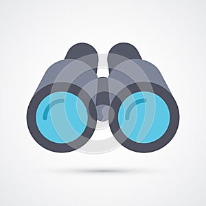 Colored binoculars trendy symbol. Vector illustration