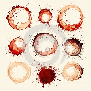 Colored Blots on White Artistic Splash photo