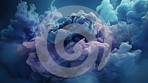 Colored blue purple clouds, smoke. Abstract background with clouds of smoke