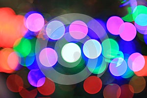 Colored Bokeh blurring lights background