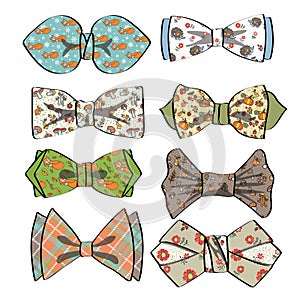 Colored bow tie with simple pattern.Retro fashion