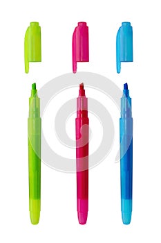 Colored Bright Markers isolated