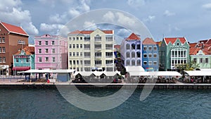 Colored Buildings At Punda In Willemstad Curacao.