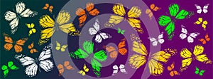 Colored butterflies flying on colored background- Facebook cover