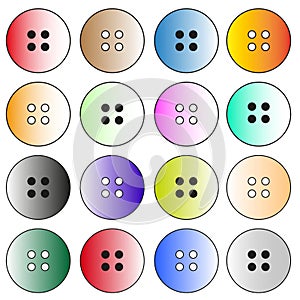 colored buttons for clothes. Vector illustration. stock image.