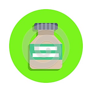 colored cachet in green badge icon. Element of science and laboratory for mobile concept and web apps. Detailed cachet icon