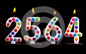 Colored candles write numbers flame Thailand Songkran new year 2564