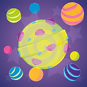 Colored candy land Sweet abstract space Vector