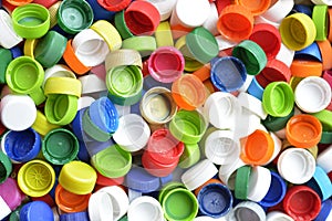 Colored cap on plastic bottle zero waste recycling