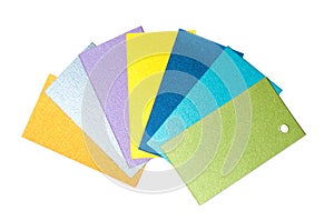 Colored cardboard cards