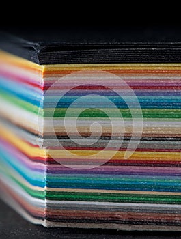 Colored cardboard stack