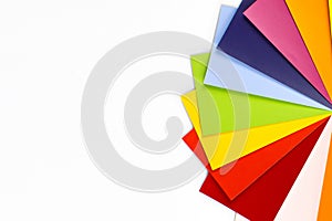 Colored catalog. Color Sample Stock Photo. Close-Up Of Color Sample Against White Background