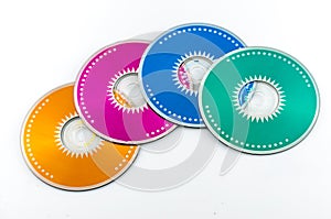 Colored cdrom on white background