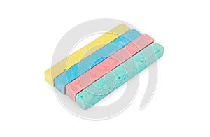 Colored chalks isolated on white background