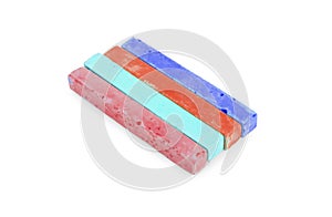 Colored chalks isolated on white background