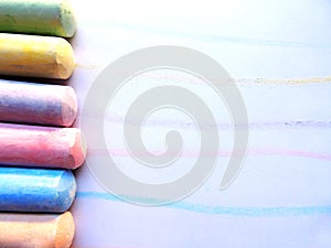 Colored chalks with lines