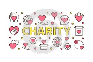 Colored charity illustration - vector creative banner