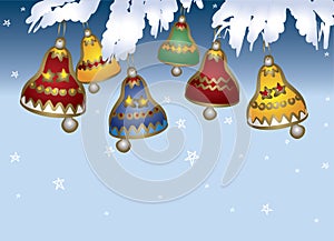 Colored Christmas bells