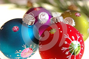 Colored christmas ornaments