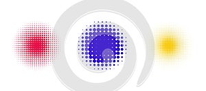 colored circle dotted halftones isolated