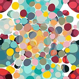 Colored circle seamless pattern. Vector