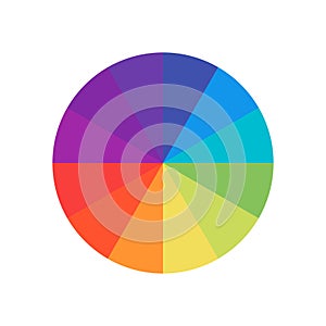 Colored circle. Wheel colour spectrum. Circle palette. Multicolored circle flat template