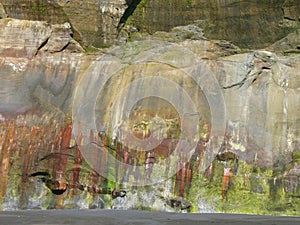 Colored cliff- face photo