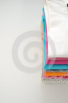Colored clothes on a white background