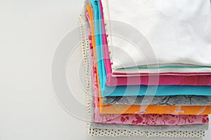 Colored clothes on a white background