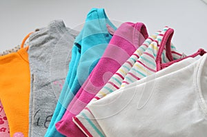 Colored clothes on a white background