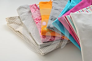 Colored clothes on a white background