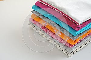 Colored clothes on a white background