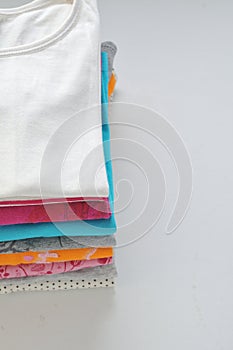 Colored clothes on a white background