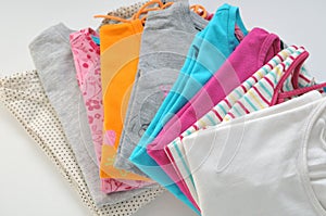 Colored clothes on a white background