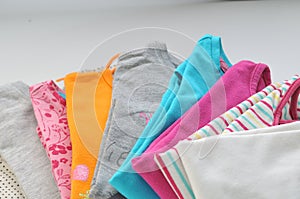 Colored clothes on a white background