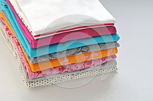 Colored clothes on a white background