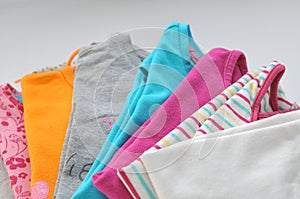 Colored clothes on a white background