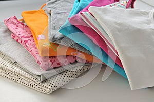 Colored clothes on a white background