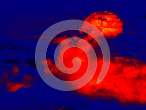 Colored clouds infrared