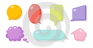 Colored comic speak soap bubble cartoon vector set