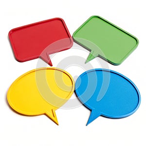 Colored comic speech bubbles isolated on white background